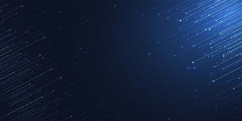 Fototapeta premium Blue frame with geometric shapes dots. Reticulate or dotted texture. Dotted template for ​tecnology or business concept.