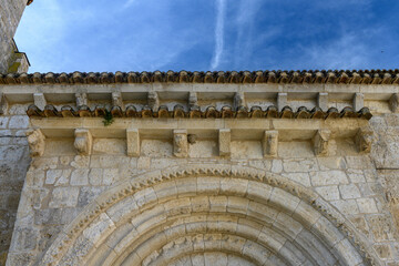 Romanesque corbels and arch details of Nuestra Senora de la Paz in Cevico Navero © Agustin
