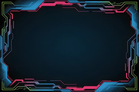 A futuristic border design with neon colors