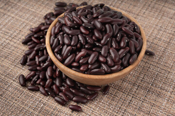 Red dry kidney beans. Uncooked bean pile, raw legume or red beans, rajma