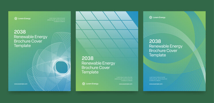 Renewable Energy Brochure Cover Template for Environmental, Sustainability & Eco-Friendly Reports