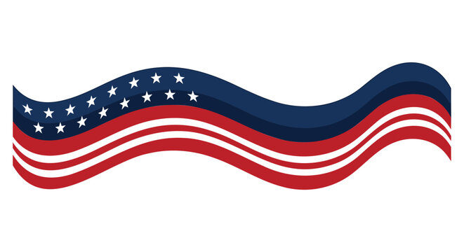 American flag wave vector