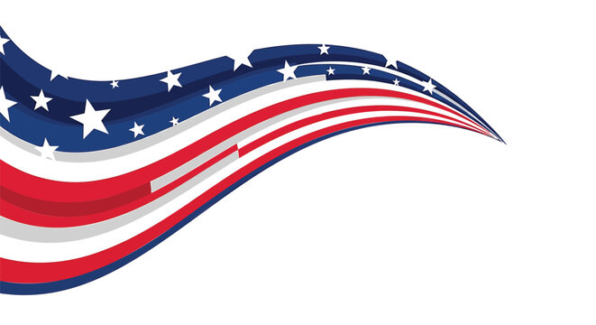 American flag wave vector