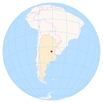 Location Map of Rosario &ndash; Islas Malvinas Int. Airport (Rosario, Santa Fe, Argentina). IATA-code: ROS. No labels at all.