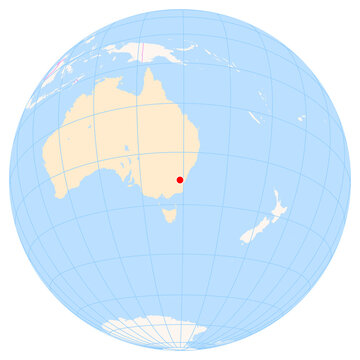Location Map of Canberra Airport (Canberra, Australian Capital Territory, Australia). IATA-code: CBR. No labels at all.
