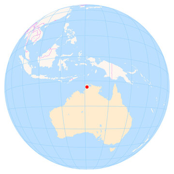 Location Map of Darwin Int. Airport (Darwin, Northern Territory, Australia). IATA-code: DRW. No labels at all.