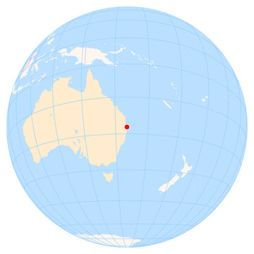 Location Map of Gold Coast Airport (Coolangatta, New South Wales, Australia). IATA-code: OOL. No labels at all.