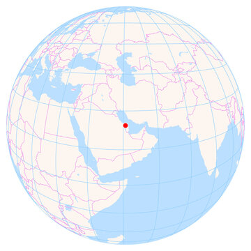 Location Map of Bahrain Int. Airport (Bahrain, Al Muharraq, Bahrain). IATA-code: BAH. No labels at all.