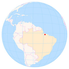 Location Map of Val De Caes Int. Airport (Belem, Para, Brazil). IATA-code: BEL. No labels at all.
