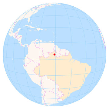 Location Map of Boa Vista Int. Airport (Boa Vista, Roraima, Brazil). IATA-code: BVB. No labels at all.