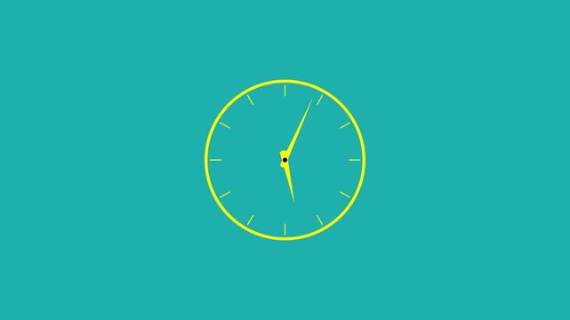 clock icon with moving arrows in 12-hour loop. Wall on clock go fast and speed up time. Concept of time, deadline. Looped video. 4K video.