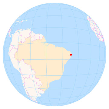 Location Map of Presidente Castro Pinto Int. Airport (Joao Pessoa, Paraiba, Brazil). IATA-code: JPA. No labels at all.