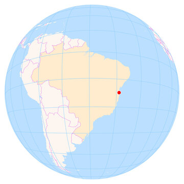 Location Map of Bahia - Jorge Amado Airport (Ilheus, Bahia, Brazil). IATA-code: IOS. No labels at all.