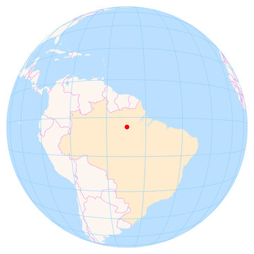Location Map of Maestro Wilson Fonseca Airport (Santarem, Para, Brazil). IATA-code: STM. No labels at all.