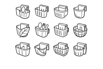 Obraz premium Vector thickness style lightweight utensil outline friendly eco contemporary reduced icon reusable