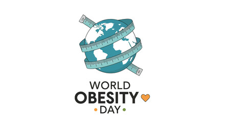 Naklejka premium World Obesity Day Globe Illustration Design.