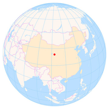 Location Map of Xining Caojiabao Int. Airport (Xining, Qinghai, China). IATA-code: XNN. No labels at all.