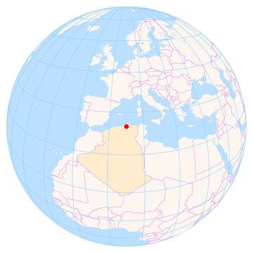 Location Map of Soummam Airport (Bejaja, Bejaia, Algeria). IATA-code: BJA. No labels at all.