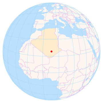 Location Map of Aguenar &ndash; Hadj Bey Akhamok Airport (Tamanrasset, Tamanghasset, Algeria). IATA-code: TMR. No labels at all.
