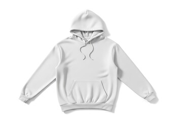 A plain white hoodie isolated on a white background studio shot