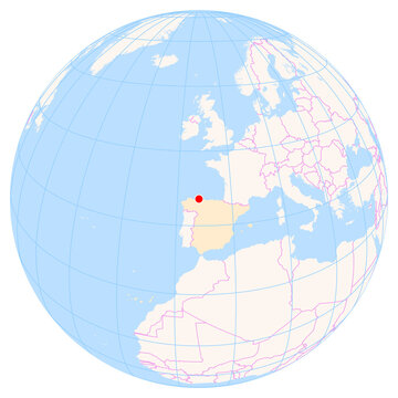 Location Map of Asturias Airport (Aviles, Asturias, Spain). IATA-code: OVD. No labels at all.