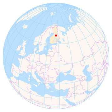 Location Map of Kajaani Airport (Kajaani, Kainuu, Finland). IATA-code: KAJ. No labels at all.