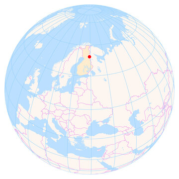 Location Map of Kuusamo Airport (Kuusamo, Northern Ostrobothnia, Finland). IATA-code: KAO. No labels at all.