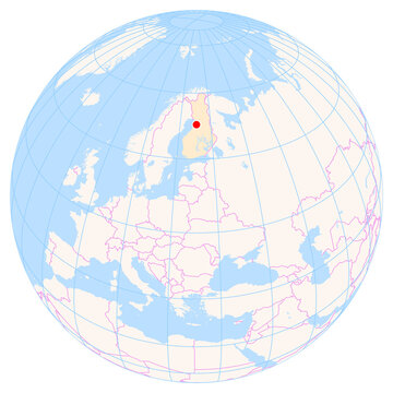 Location Map of Oulu Airport (Oulu, Northern Ostrobothnia, Finland). IATA-code: OUL. No labels at all.