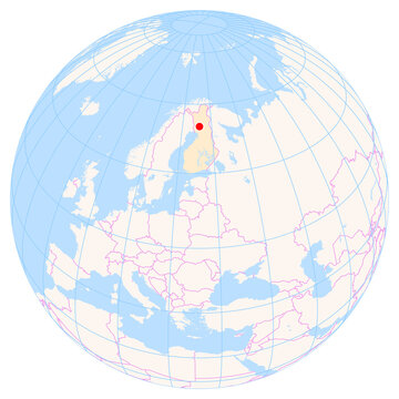 Location Map of Rovaniemi Airport (Rovaniemi, Lapland, Finland). IATA-code: RVN. No labels at all.