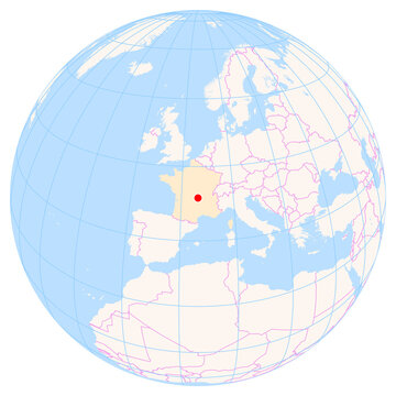 Location Map of Clermont-Ferrand Auvergne Airport (Clermont-Ferrand, Puy-De-Dome, France). IATA-code: CFE. No labels at all.