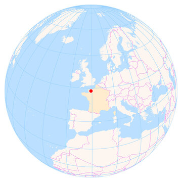 Location Map of Caen-Carpiquet Airport (Caen, Calvados, France). IATA-code: CFR. No labels at all.