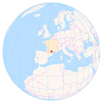 Location Map of Castres-Mazamet Airport (Castres, Tarn, France). IATA-code: DCM. No labels at all.