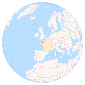 Location Map of Dinard&ndash;Pleurtuit&ndash;Saint-Malo Airport (Dinard, Cotes-D'armor, France). IATA-code: DNR. No labels at all.