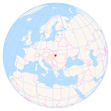 Location Map of Debrecen Int. Airport (Debrecen, Debrecen, Hungary). IATA-code: DEB. No labels at all.