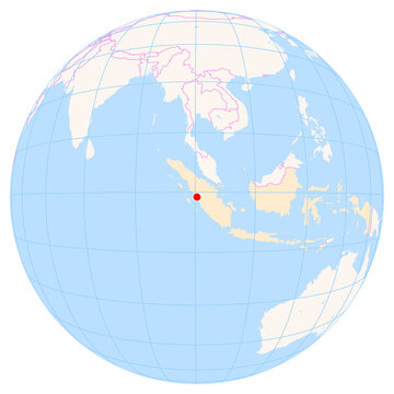 Location Map of Minangkabau Int. Airport (Padang, Sumatera Barat, Indonesia). IATA-code: PDG. No labels at all.