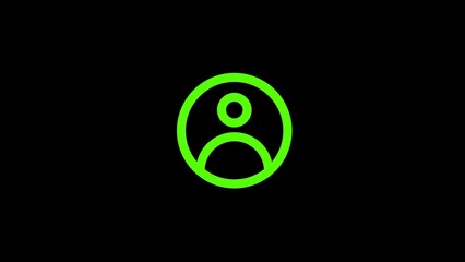 Green silhouette of a person on a black background