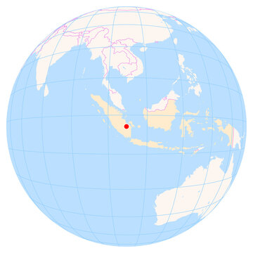Location Map of Sultan Mahmud Badaruddin Ii Int. Airport (Palembang, Sumatera Selatan, Indonesia). IATA-code: PLM. No labels at all.