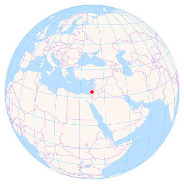 Location Map of Ben Gurion Airport (Tel-aviv, Hamerkaz, Israel). IATA-code: TLV. No labels at all.