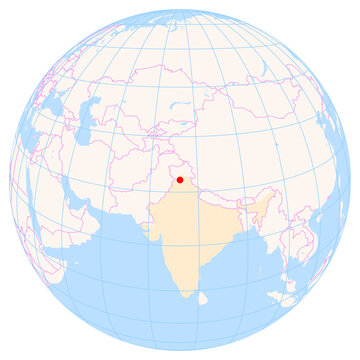 Location Map of Kangra Airport (Kangra, Himachal Pradesh, India). IATA-code: DHM. No labels at all.