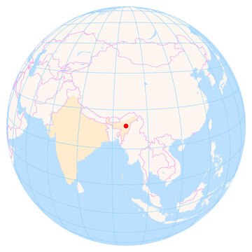 Location Map of Dimapur Airport (Dimapur, Nagaland, India). IATA-code: DMU. No labels at all.