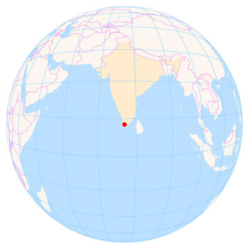 Location Map of Trivandrum Int. Airport (Trivandrum, Kerala, India). IATA-code: TRV. No labels at all.