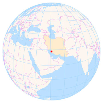 Location Map of Bushehr Airport (Bushehr, Bushehr, Iran). IATA-code: BUZ. No labels at all.