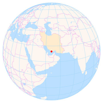 Location Map of Kish Airport (Kish Island, Hormozgan, Iran). IATA-code: KIH. No labels at all.