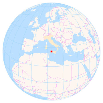 Location Map of Vincenzo Florio Airport (Trapani, Trapani, Italy). IATA-code: TPS. No labels at all.