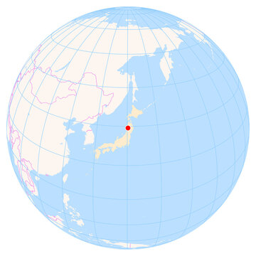 Location Map of Akita Airport (Akita, Akita, Japan). IATA-code: AXT. No labels at all.