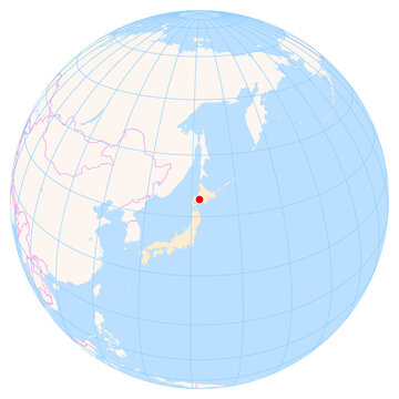 Location Map of New Chitose Airport (Sapporo, Hokkaido, Japan). IATA-code: CTS. No labels at all.