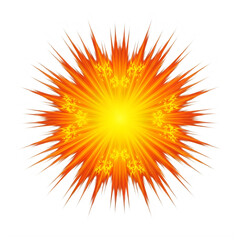 Vibrant radiating sunburst with sharp rays isolated on transparent background