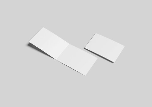 Blank Landscape Bifold Brochure Mockup