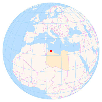 Location Map of Tripoli Int. Airport (Tripoli, Tajura' Wa An Nawahi Al Arba, Libya). IATA-code: TIP. No labels at all.