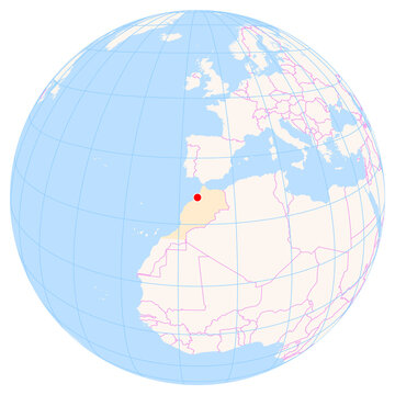 Location Map of Rabat&ndash;Sale Airport (Rabat, Rabat - Sale - Zemmour - Zaer, Morocco). IATA-code: RBA. No labels at all.